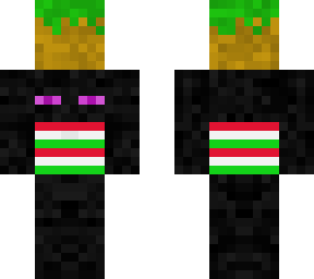enderman holding a grass block