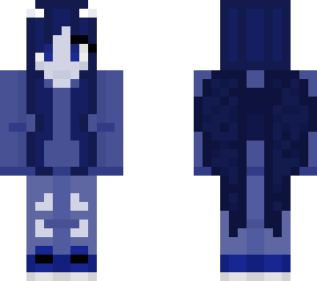 blue girl with wings and horns