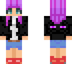 enderman sweater egirl with purple hair