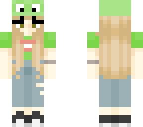 frog girl with green george not found shirt