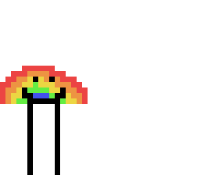 high-contrast pixel rainbow guy