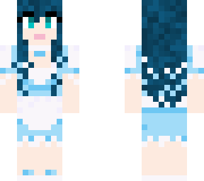 girl in blue maid outfit