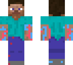 steve with red n blue lines