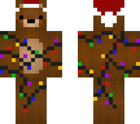 bear in christmas lights