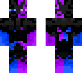 blue and purple fire enderman
