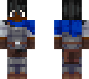 blue knight (man, black with black hair)