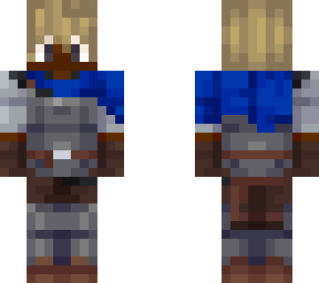 blue knight (man, black with blonde hair)