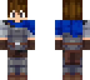 blue knight (man, white with brown hair)