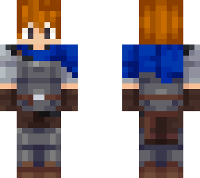 blue knight (man, white with red hair)
