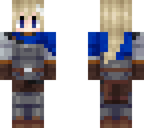 blue knight (woman, white with blonde hair)