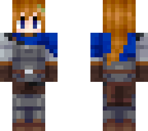 blue knight (woman, white with red hair)