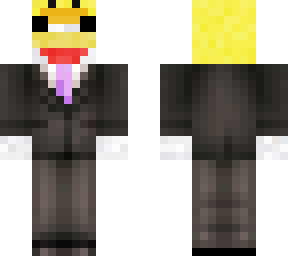 chicken in a suit with duck hat