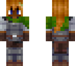 green knight (woman, black with red hair)