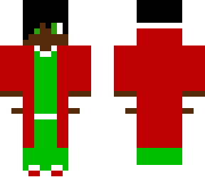 my christmas skin with white and red gloves