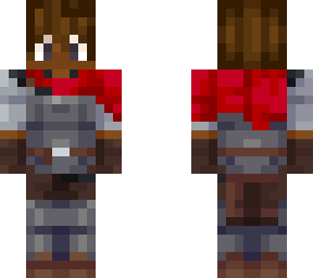 red knight (man, black with brown hair)