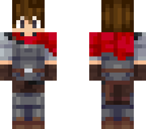 red knight (man, white with brown hair)