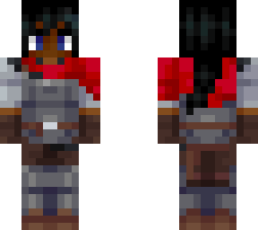 red knight (woman, black with black hair)
