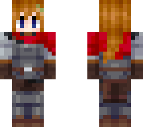 red knight (woman, white with red hair)