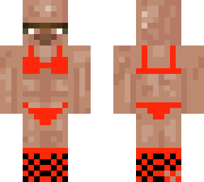 villager in a red bikini