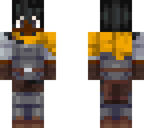 yellow knight (man, black with black hair)