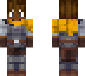 yellow knight (man, black with brown hair)