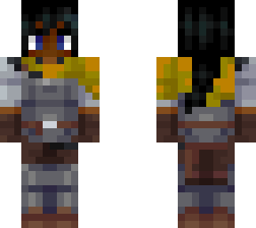 yellow knight (woman, black with black hair)