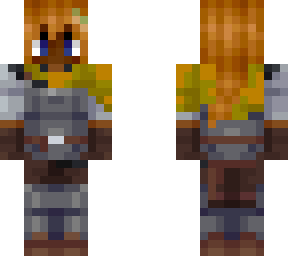 yellow knight (woman, black with red hair)
