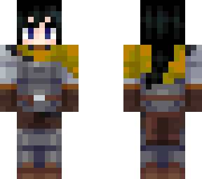 yellow knight (woman, white with black hair)