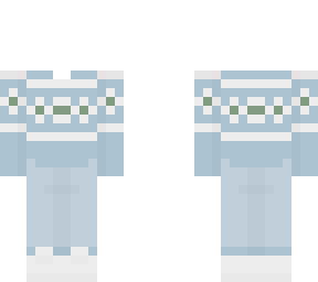 -*light blue christmas sweater with blue jeans*-