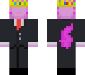 axolotl in suit and crown (pink)