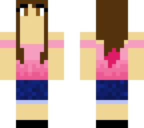 girl w/ pink shirt and jean shorts