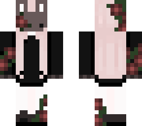 pink overgrown rose girl with bunny mask