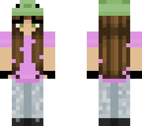 girl long brown hair frog hat