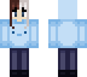 pastel blue axolotl hoodie with split-dyed hair