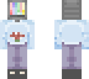 baby blue weirdcore tv head