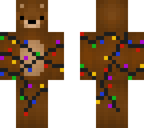 bear in christmas lights