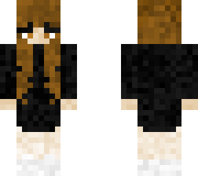 brown hair girl with long black hoodie
