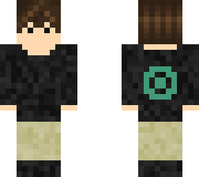 brown hair with black t-shirt and brown cargos