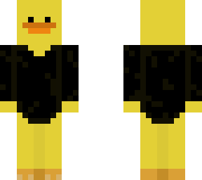 duck in black hoodie