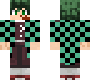 midoriya in tanjiro's outfit