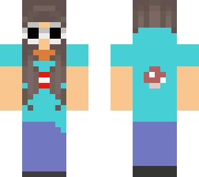 teal shirt with glasses