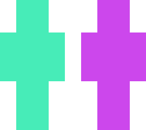 tealish and purpleish