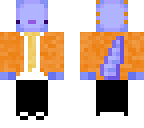 blue axolotl orange suit