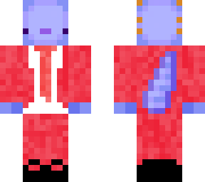 blue axolotl red suit