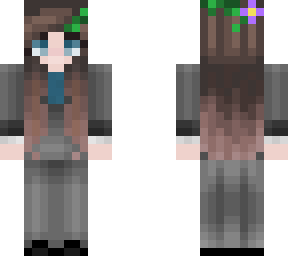 flower girl with ombre hair in suit