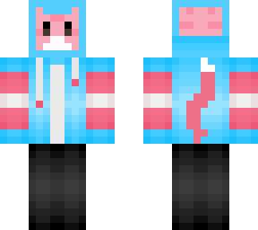geometry dash (transgender colors) cat icon. with hoodie, multilayered.