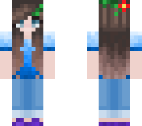 nature girl in blue shirt and jeans