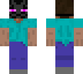 steve wearing enderman mask