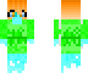 blue ghost girl with green dress