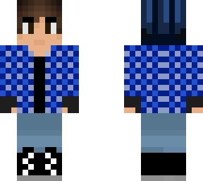 blue plaided boy